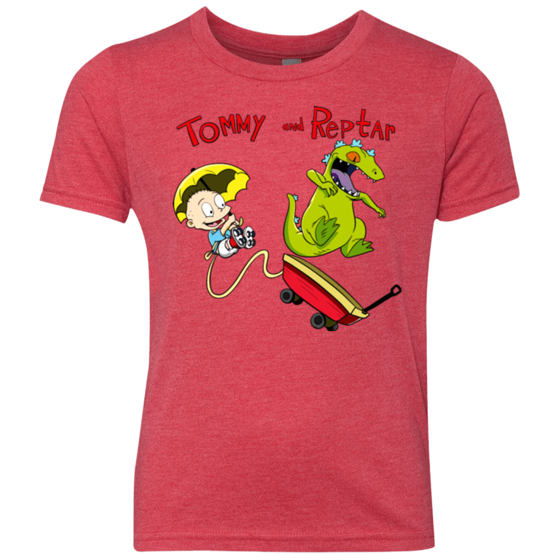 T-Shirts Vintage Red / YXS Tommy and Reptar Youth Triblend T-Shirt