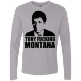 T-Shirts Heather Grey / Small Tony Fucking Montana Men's Premium Long Sleeve