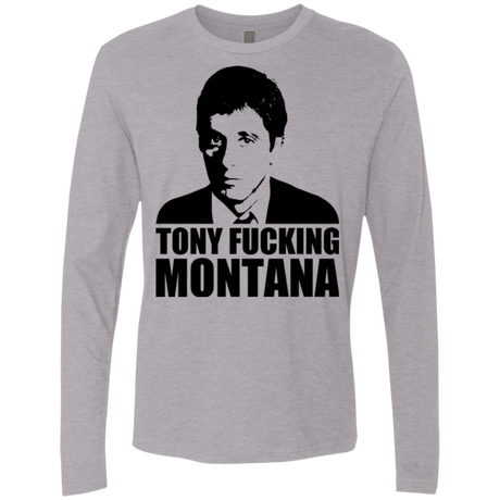 T-Shirts Heather Grey / Small Tony Fucking Montana Men's Premium Long Sleeve