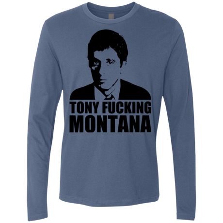 T-Shirts Indigo / Small Tony Fucking Montana Men's Premium Long Sleeve