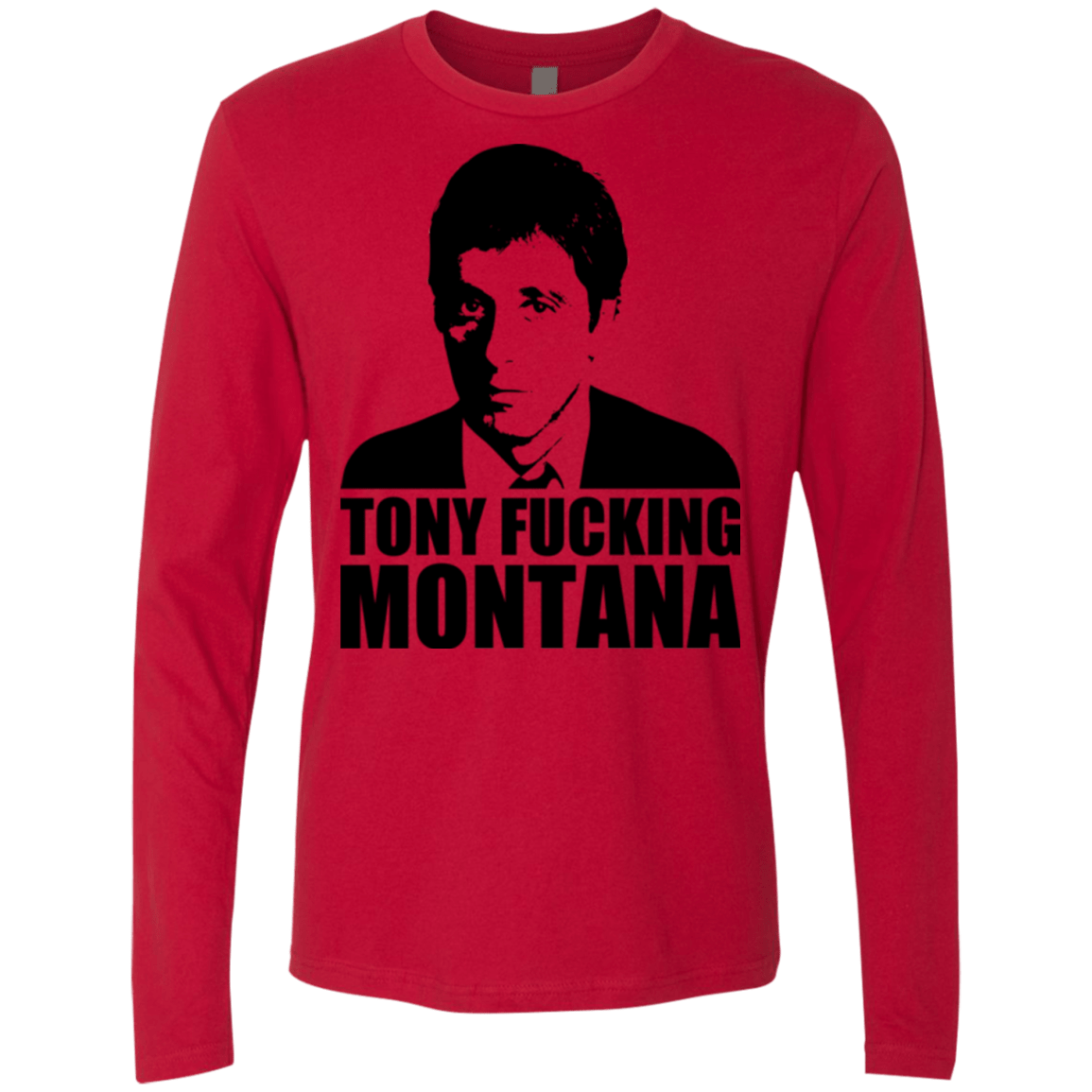 T-Shirts Red / Small Tony Fucking Montana Men's Premium Long Sleeve