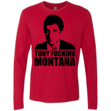 T-Shirts Red / Small Tony Fucking Montana Men's Premium Long Sleeve