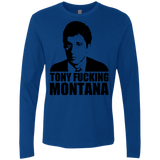 T-Shirts Royal / Small Tony Fucking Montana Men's Premium Long Sleeve