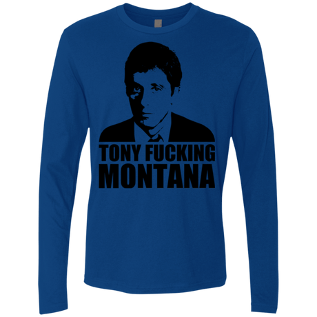 T-Shirts Royal / Small Tony Fucking Montana Men's Premium Long Sleeve