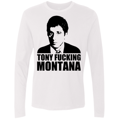 T-Shirts White / Small Tony Fucking Montana Men's Premium Long Sleeve