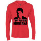 T-Shirts Vintage Red / X-Small Tony Fucking Montana Triblend Long Sleeve Hoodie Tee