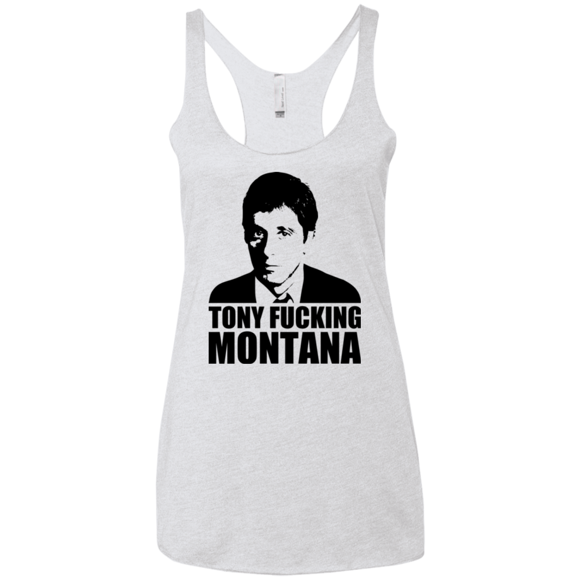 T-Shirts Heather White / X-Small Tony Fucking Montana Women's Triblend Racerback Tank