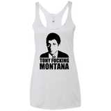 T-Shirts Heather White / X-Small Tony Fucking Montana Women's Triblend Racerback Tank