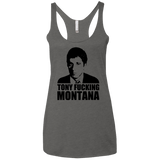 T-Shirts Premium Heather / X-Small Tony Fucking Montana Women's Triblend Racerback Tank