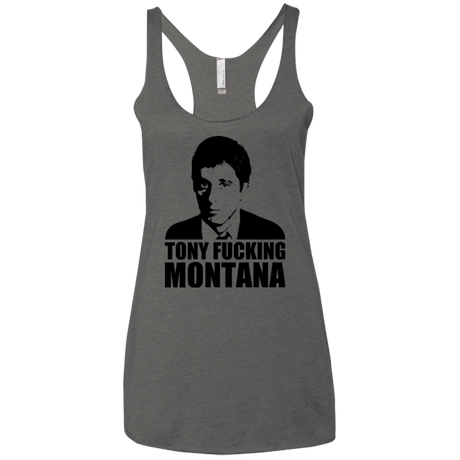T-Shirts Premium Heather / X-Small Tony Fucking Montana Women's Triblend Racerback Tank