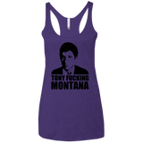 T-Shirts Purple / X-Small Tony Fucking Montana Women's Triblend Racerback Tank