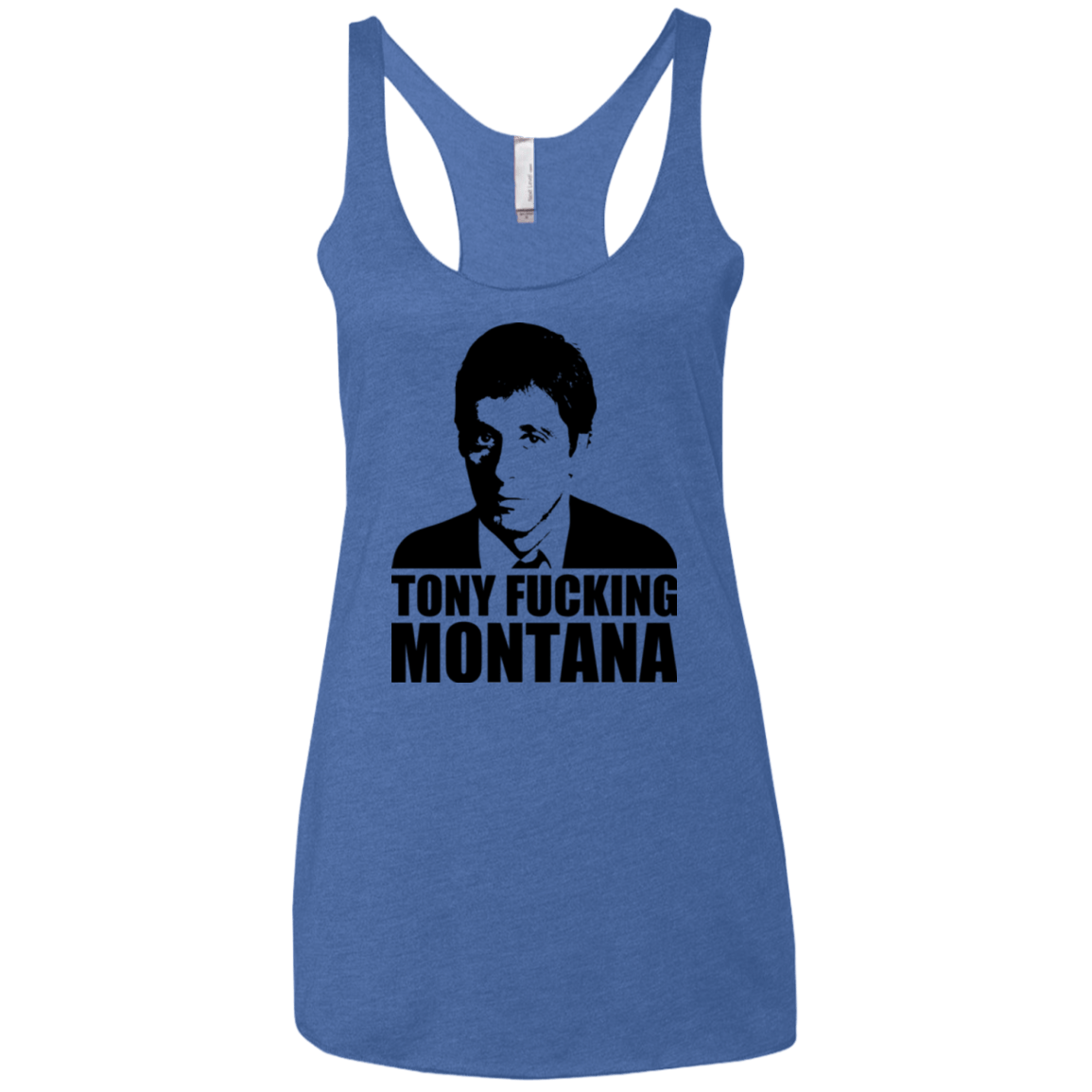 T-Shirts Vintage Royal / X-Small Tony Fucking Montana Women's Triblend Racerback Tank
