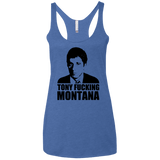T-Shirts Vintage Royal / X-Small Tony Fucking Montana Women's Triblend Racerback Tank