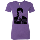 T-Shirts Purple Rush / Small Tony Fucking Montana Women's Triblend T-Shirt