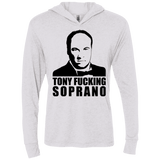 T-Shirts Heather White / X-Small Tony Fucking Soprano Triblend Long Sleeve Hoodie Tee