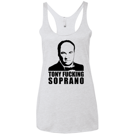 T-Shirts Heather White / X-Small Tony Fucking Soprano Women's Triblend Racerback Tank