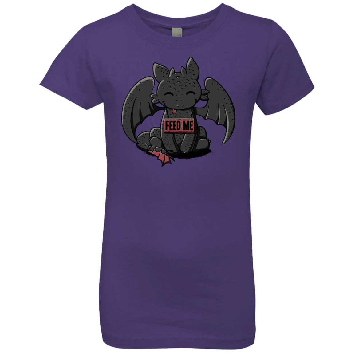 T-Shirts Purple Rush / YXS Toothless Feed Me Girls Premium T-Shirt