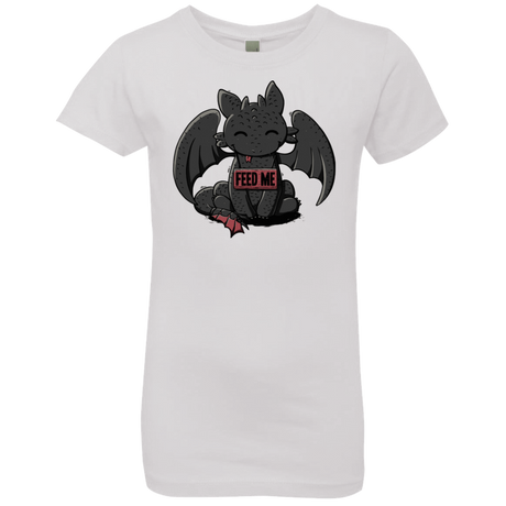 T-Shirts White / YXS Toothless Feed Me Girls Premium T-Shirt