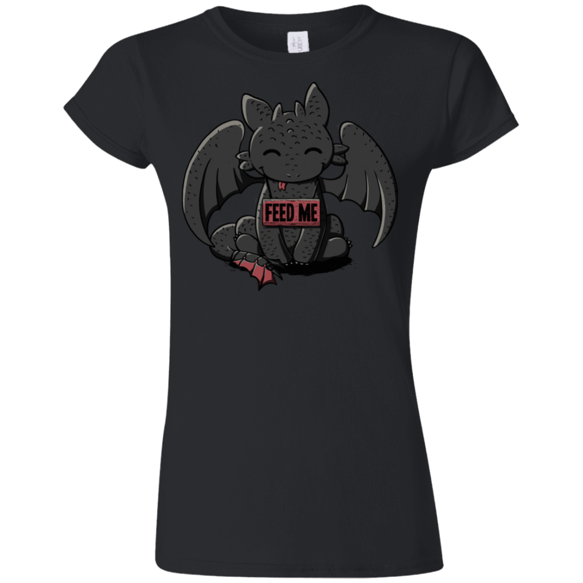 T-Shirts Black / S Toothless Feed Me Junior Slimmer-Fit T-Shirt