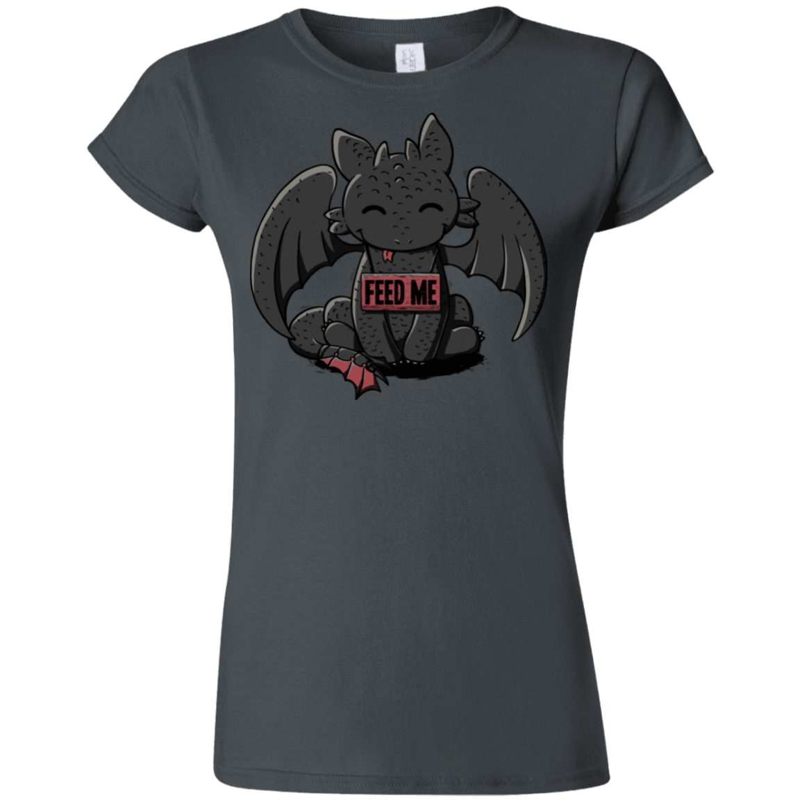 T-Shirts Charcoal / S Toothless Feed Me Junior Slimmer-Fit T-Shirt