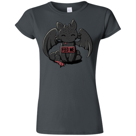 T-Shirts Charcoal / S Toothless Feed Me Junior Slimmer-Fit T-Shirt