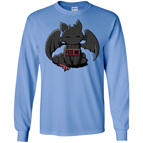 T-Shirts Carolina Blue / S Toothless Feed Me Men's Long Sleeve T-Shirt