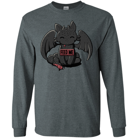 T-Shirts Dark Heather / S Toothless Feed Me Men's Long Sleeve T-Shirt