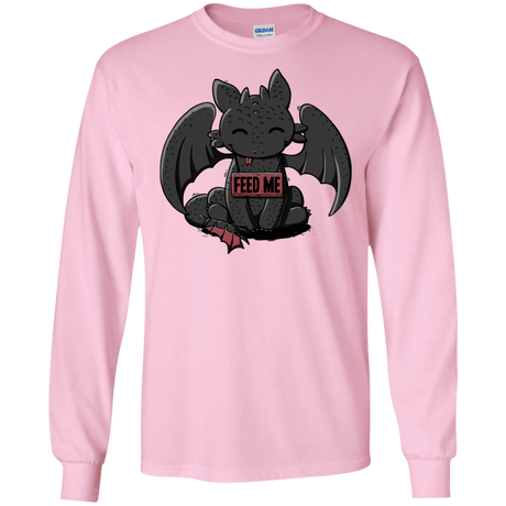 T-Shirts Light Pink / S Toothless Feed Me Men's Long Sleeve T-Shirt