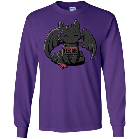 T-Shirts Purple / S Toothless Feed Me Men's Long Sleeve T-Shirt