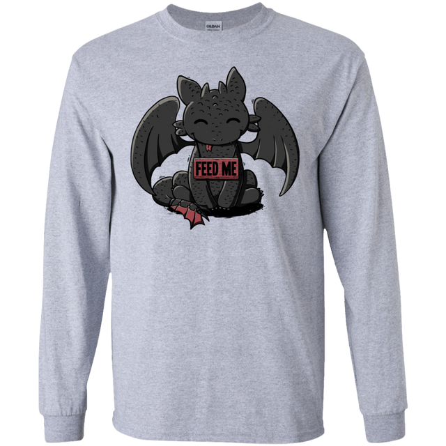 T-Shirts Sport Grey / S Toothless Feed Me Men's Long Sleeve T-Shirt