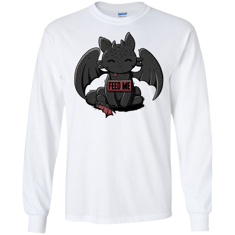 T-Shirts White / S Toothless Feed Me Men's Long Sleeve T-Shirt