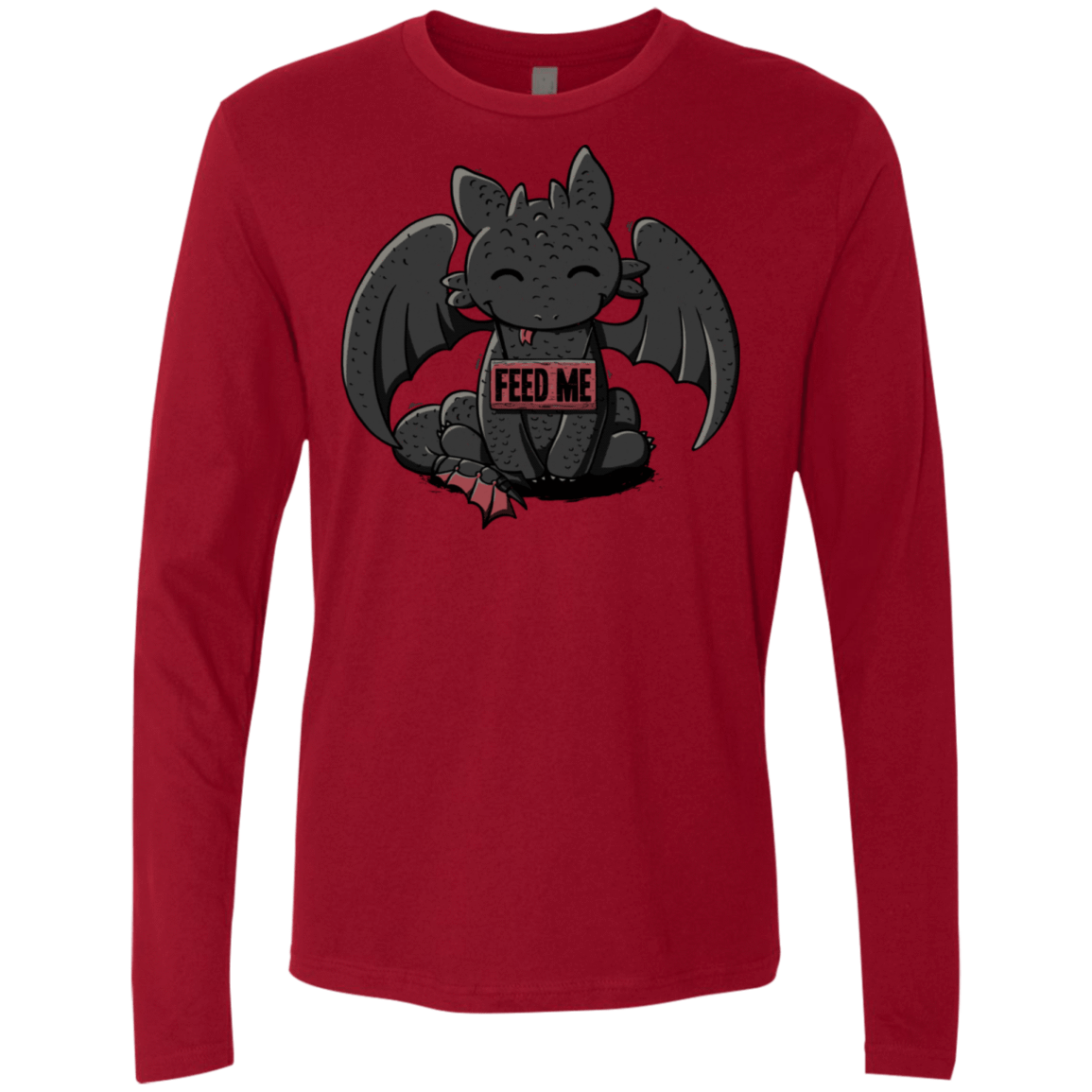 T-Shirts Cardinal / S Toothless Feed Me Men's Premium Long Sleeve