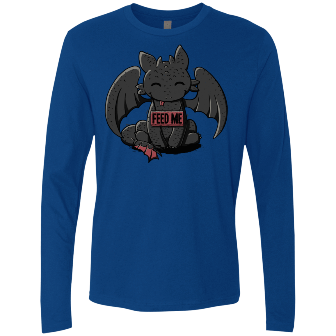 T-Shirts Royal / S Toothless Feed Me Men's Premium Long Sleeve