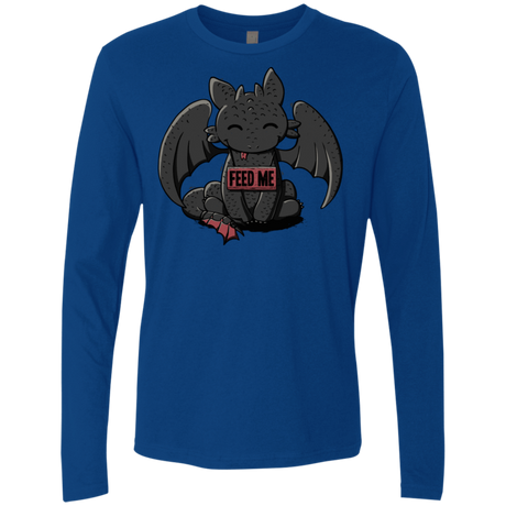 T-Shirts Royal / S Toothless Feed Me Men's Premium Long Sleeve