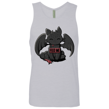 T-Shirts Heather Grey / S Toothless Feed Me Men's Premium Tank Top