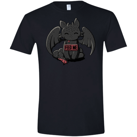 T-Shirts Black / X-Small Toothless Feed Me Men's Semi-Fitted Softstyle