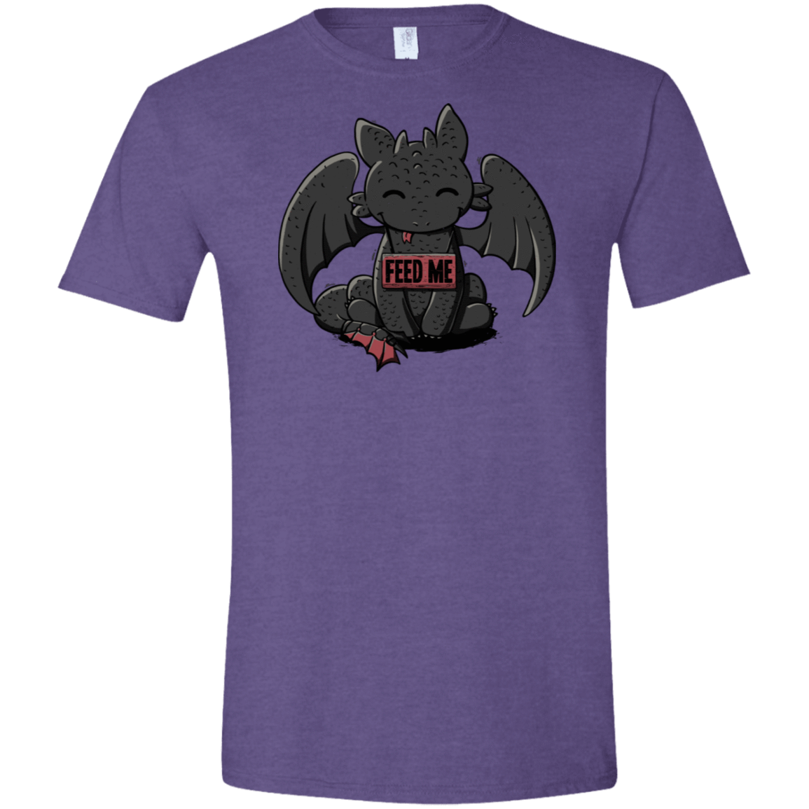 T-Shirts Heather Purple / S Toothless Feed Me Men's Semi-Fitted Softstyle