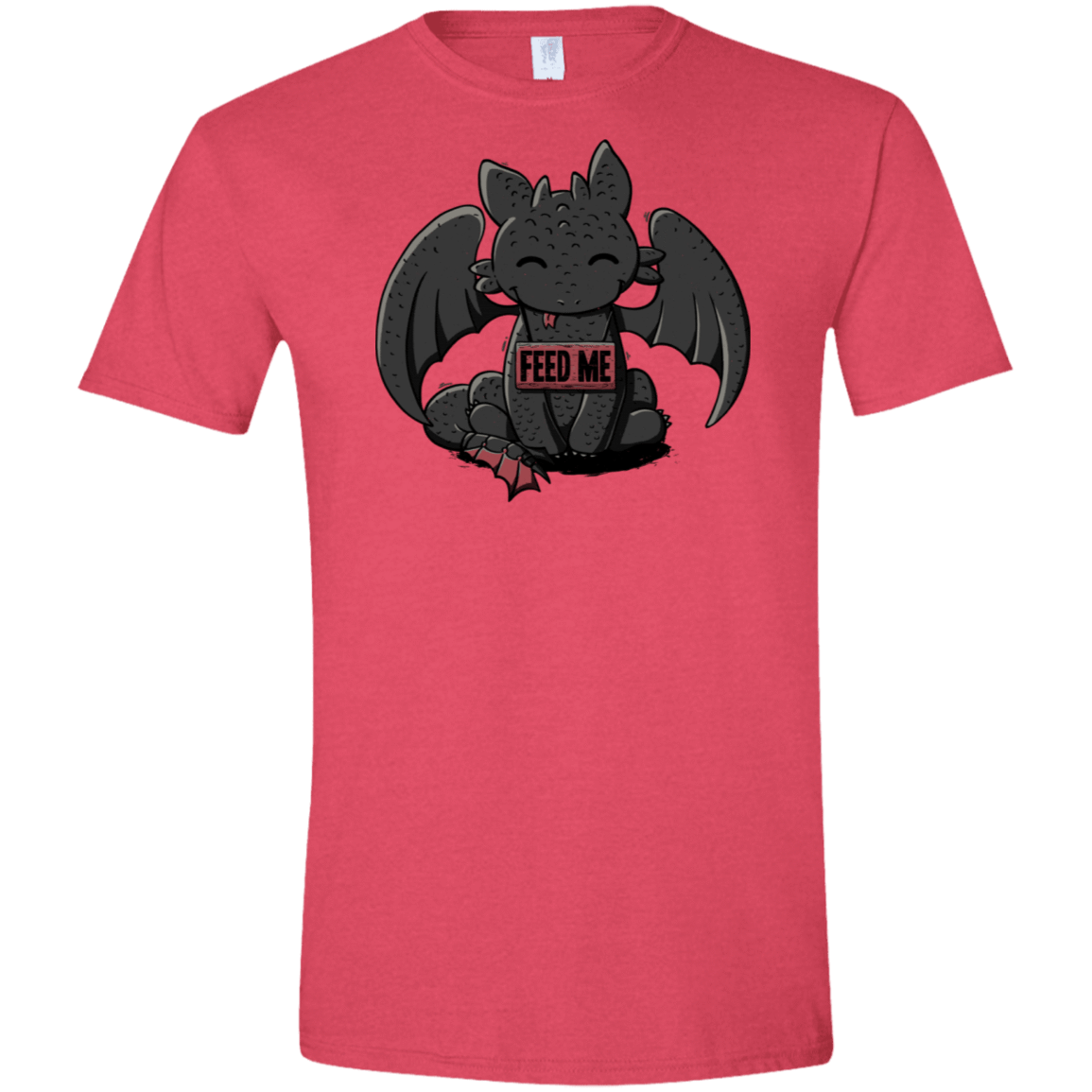 T-Shirts Heather Red / S Toothless Feed Me Men's Semi-Fitted Softstyle