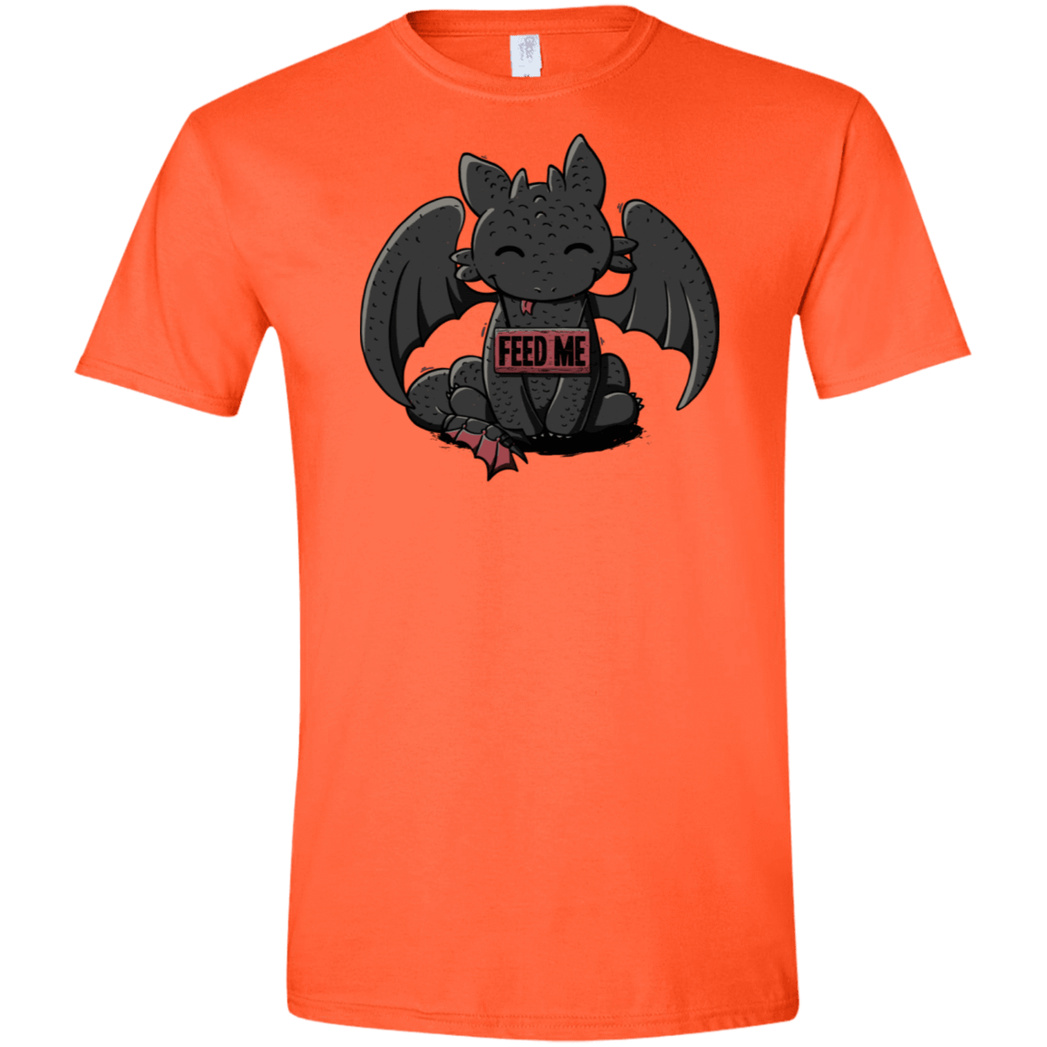 T-Shirts Orange / S Toothless Feed Me Men's Semi-Fitted Softstyle