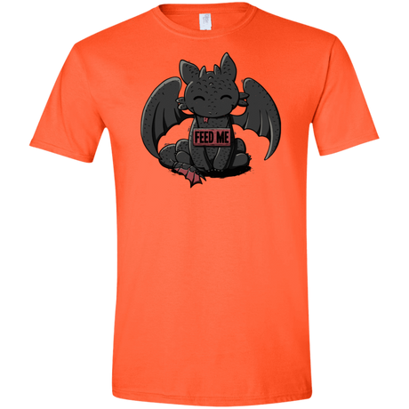 T-Shirts Orange / S Toothless Feed Me Men's Semi-Fitted Softstyle