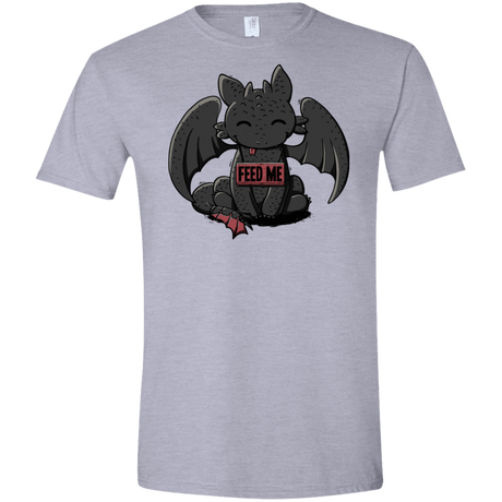 T-Shirts Sport Grey / X-Small Toothless Feed Me Men's Semi-Fitted Softstyle