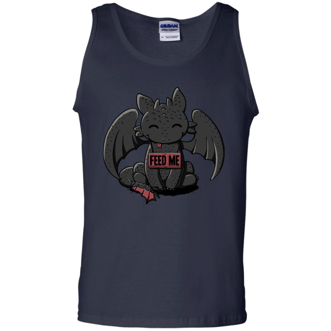 T-Shirts Navy / S Toothless Feed Me Men's Tank Top