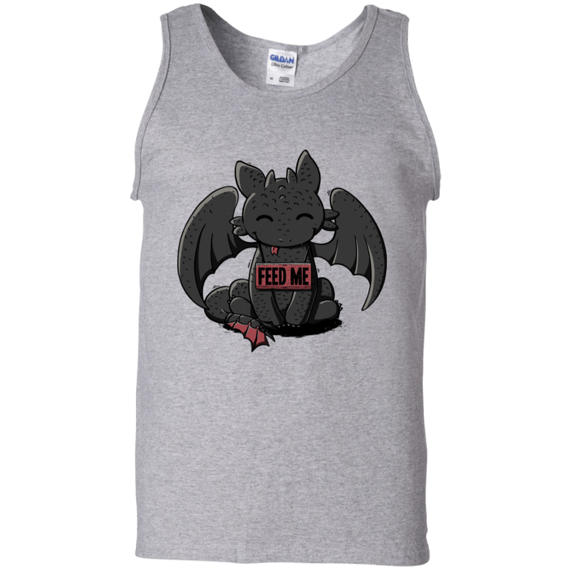 T-Shirts Sport Grey / S Toothless Feed Me Men's Tank Top
