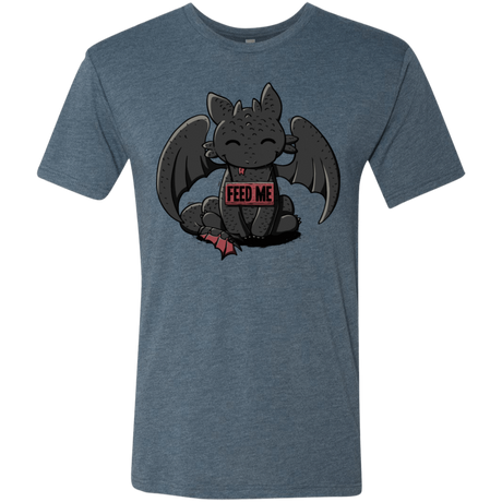 T-Shirts Indigo / S Toothless Feed Me Men's Triblend T-Shirt