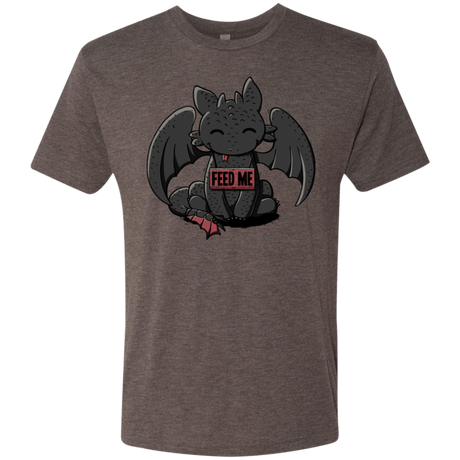 T-Shirts Macchiato / S Toothless Feed Me Men's Triblend T-Shirt