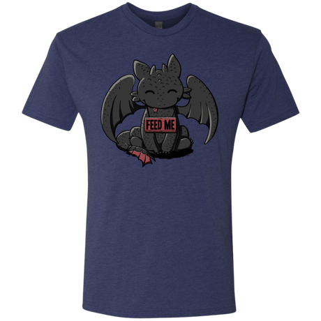 T-Shirts Vintage Navy / S Toothless Feed Me Men's Triblend T-Shirt
