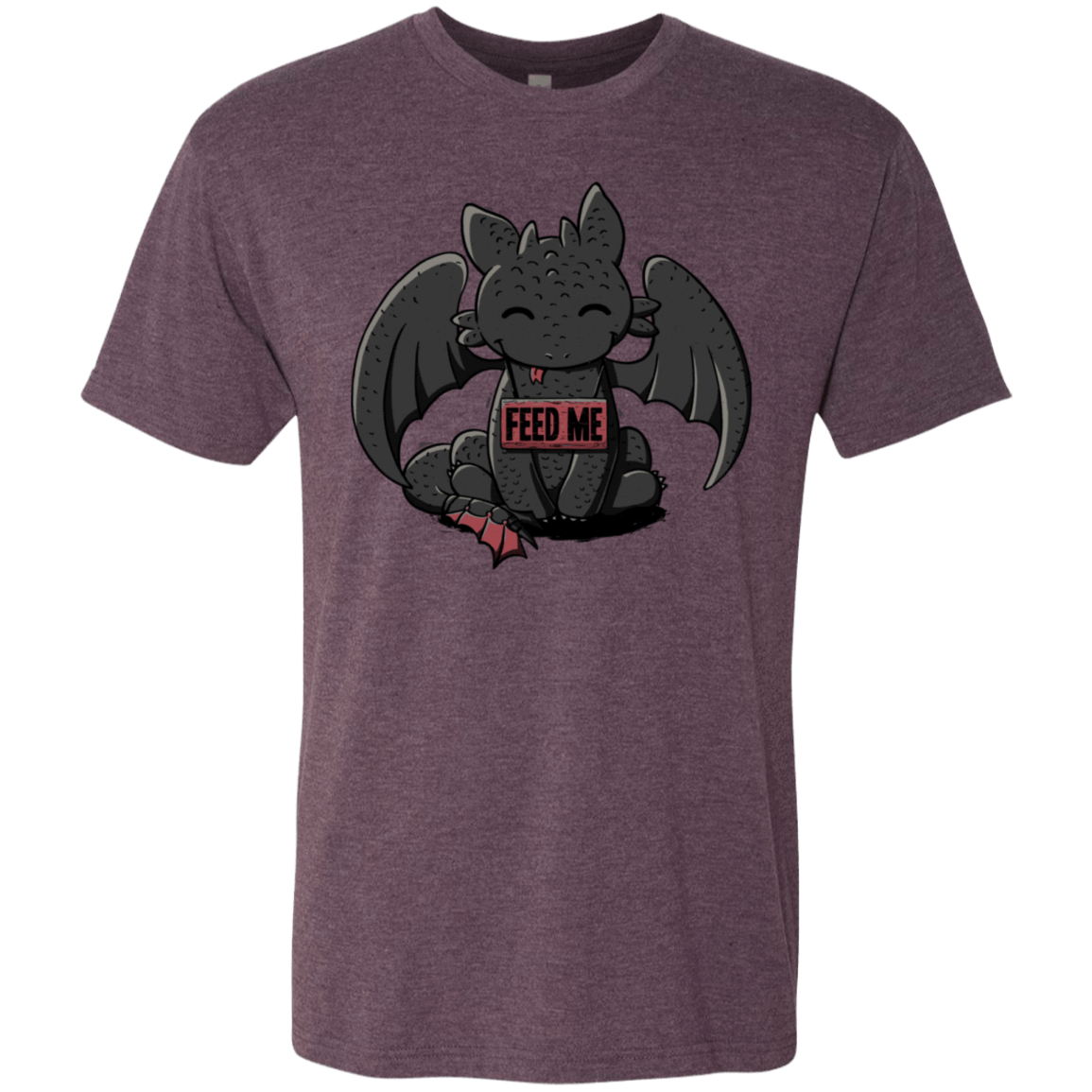 T-Shirts Vintage Purple / S Toothless Feed Me Men's Triblend T-Shirt