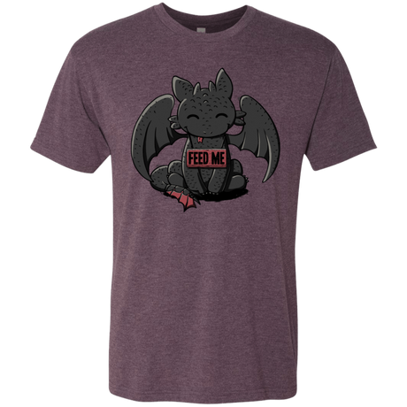 T-Shirts Vintage Purple / S Toothless Feed Me Men's Triblend T-Shirt