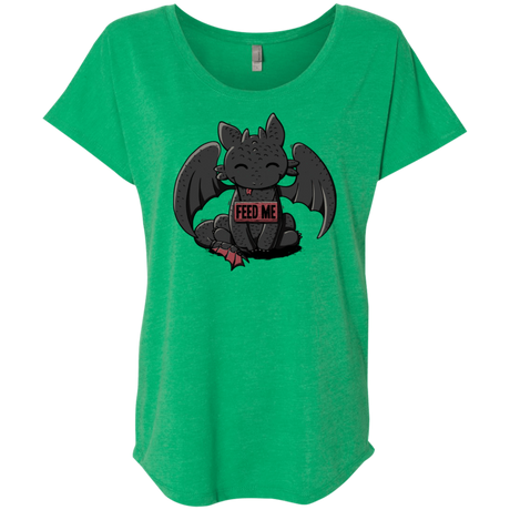 T-Shirts Envy / X-Small Toothless Feed Me Triblend Dolman Sleeve