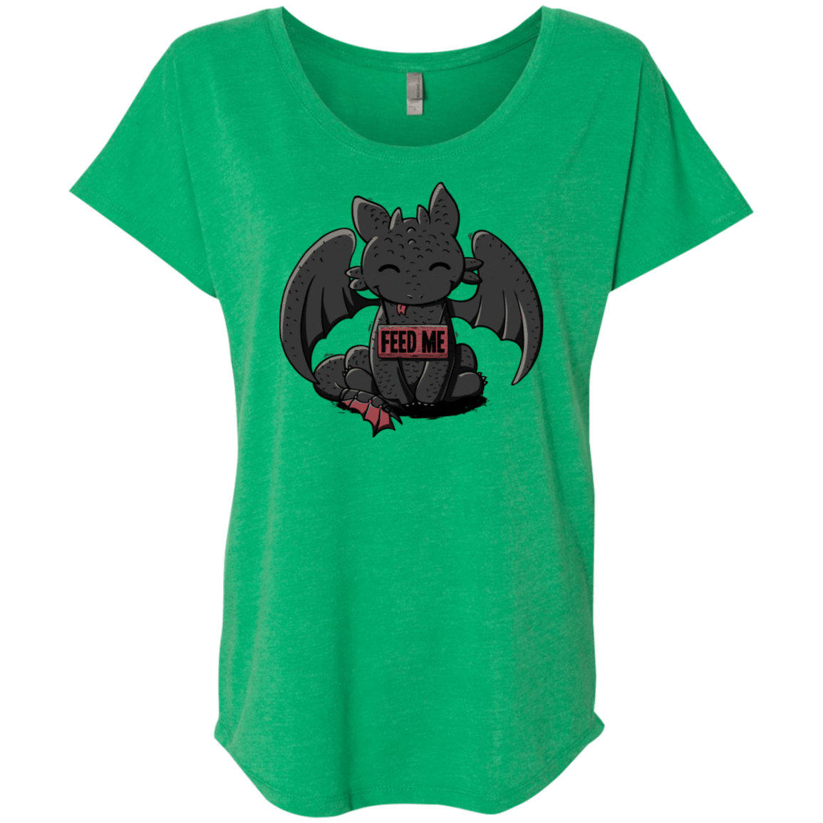 T-Shirts Envy / X-Small Toothless Feed Me Triblend Dolman Sleeve